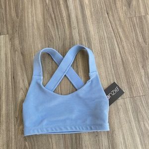 Onzie light blue sports bra
